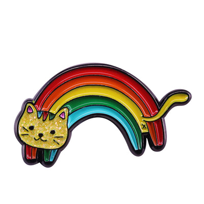 Pin Broche Gato Arcoíris con Brillo - Joya Creativa para Solapa - Image 6