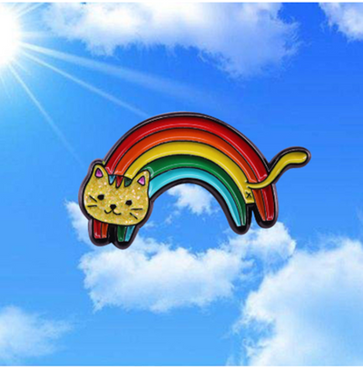 Pin Broche Gato Arcoíris con Brillo - Joya Creativa para Solapa - Image 4