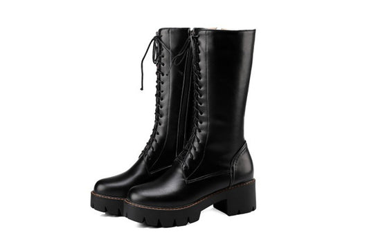 Botas Martin Vintage con Encaje Cruzado - Caña Media Estilo Gótico