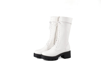 Botas Martin Vintage con Encaje Cruzado - Caña Media Estilo Gótico - Image 5