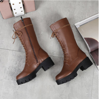 Botas Martin Vintage con Encaje Cruzado - Caña Media Estilo Gótico - Image 7