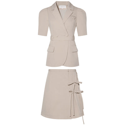 Conjunto de Dos Piezas con Falda Plisada para Mujer - Blusa Corta y Falda Elegante Inicio de Otoño - Image 4