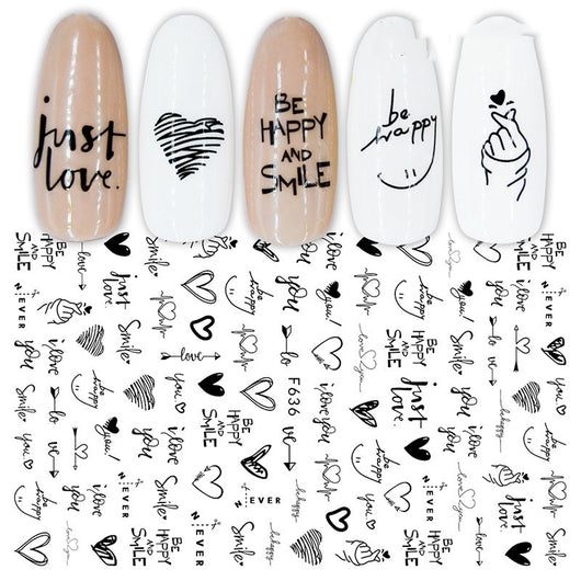 Calcomanías de Uñas Geométricas Floral Blanco y Negro - Image 9