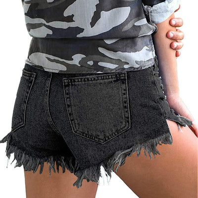 Short de Mezclilla con Flecos para Mujer - Talle Alto y Súper Elástico - Image 9