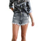 Short de Mezclilla con Flecos para Mujer - Talle Alto y Súper Elástico