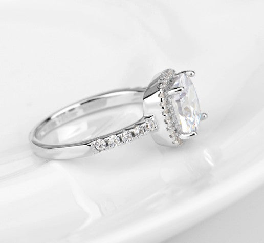 Anillo de Plata Esterlina 925 con Diamante Cuadrado - Image 3