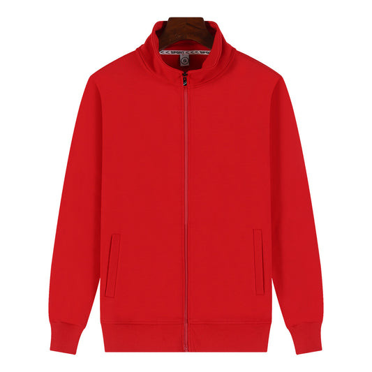 Chaqueta Suéter de Terciopelo Dorado Grabado con Cuello de Pie y Personalización - Image 2