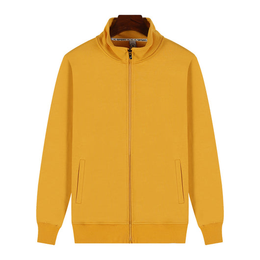 Chaqueta Suéter de Terciopelo Dorado Grabado con Cuello de Pie y Personalización - Image 6