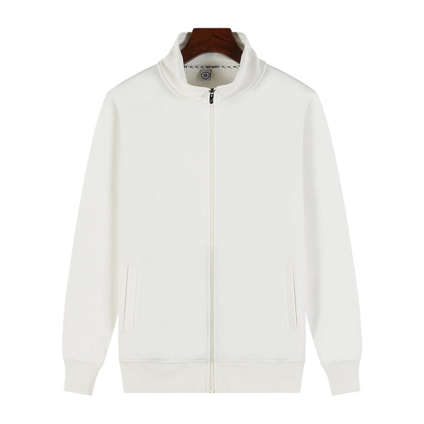 Chaqueta Suéter de Terciopelo Dorado Grabado con Cuello de Pie y Personalización