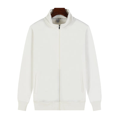 Chaqueta Suéter de Terciopelo Dorado Grabado con Cuello de Pie y Personalización