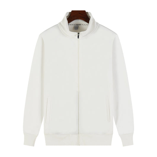 Chaqueta Suéter de Terciopelo Dorado Grabado con Cuello de Pie y Personalización