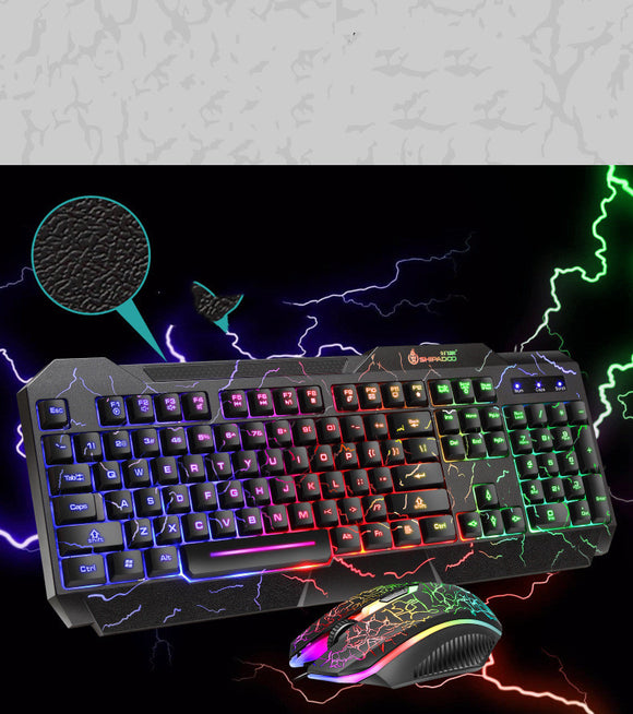 Set Teclado y Ratón Gaming 4D con Iluminación RGB