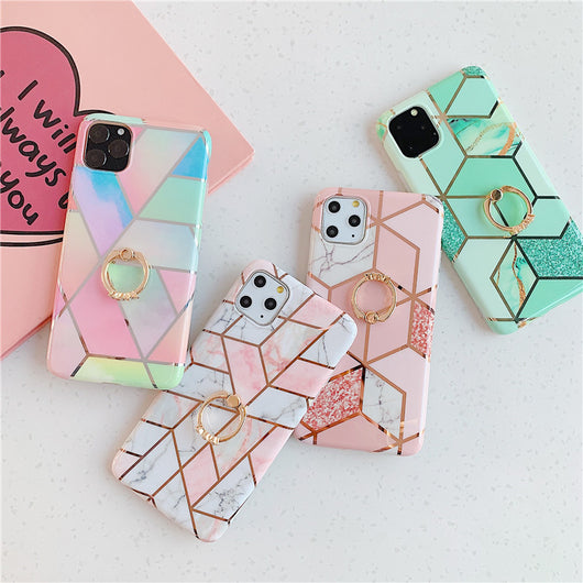 Soporte Anillo para Teléfono Móvil - Diseño Romboidal con Funda Suave