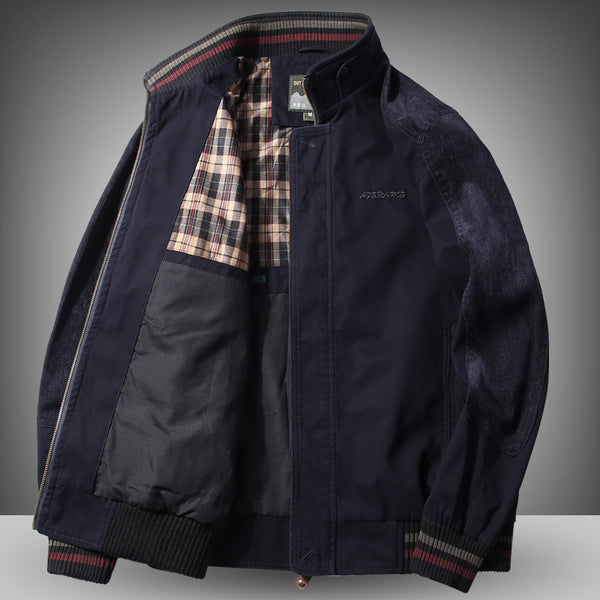 Chaqueta de Algodón Oversize Talla Grande con Cuello de Pie