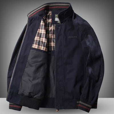 Chaqueta de Algodón Oversize Talla Grande con Cuello de Pie