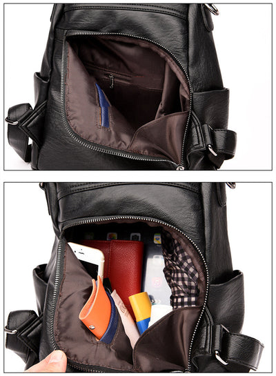 Mochila de Cuero Antirrobo Multifuncional con Protección RFID - Image 17