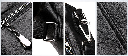 Mochila de Cuero Antirrobo Multifuncional con Protección RFID - Image 14