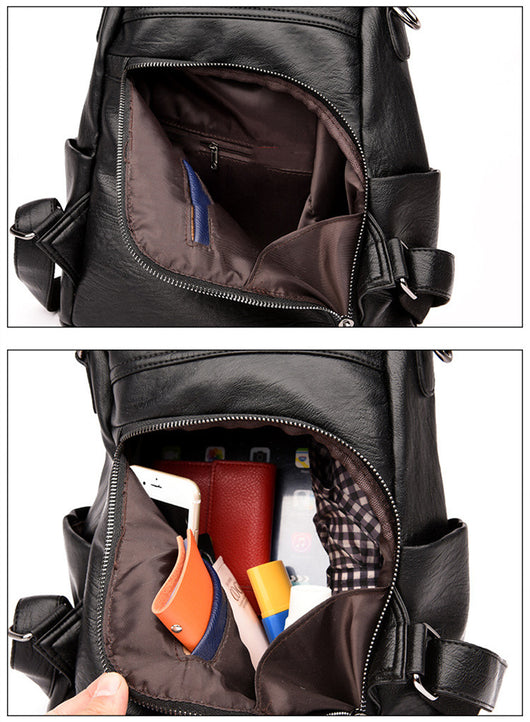 Mochila de Cuero Antirrobo Multifuncional con Protección RFID - Image 6