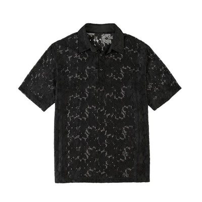 Camisa de Encaje Suelta Elegante para Hombre - Image 8