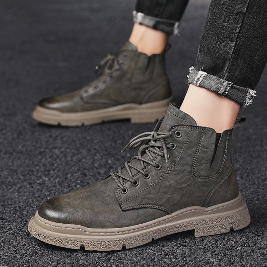 Botas Martin de Cuero Genuino Estilo Británico - Tendencia Coreana Hombre - Image 13