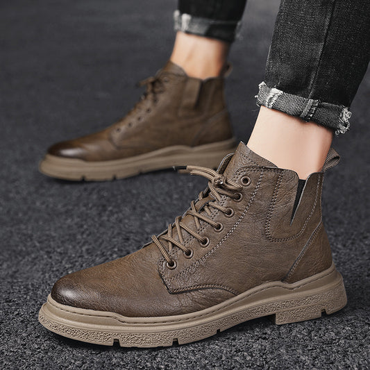 Botas Martin de Cuero Genuino Estilo Británico - Tendencia Coreana Hombre - Image 2