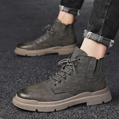 Botas Martin de Cuero Genuino Estilo Británico - Tendencia Coreana Hombre - Image 6
