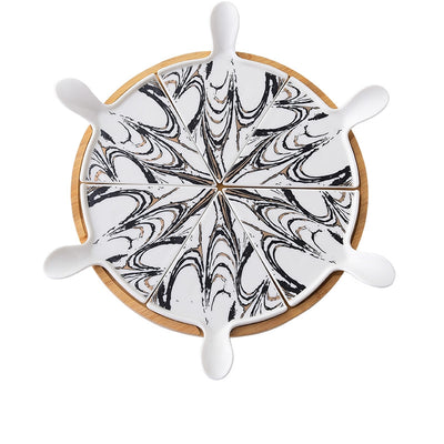 Plato de Postre Porcelana Mujia Estilo Moderno para Tartas - Image 12