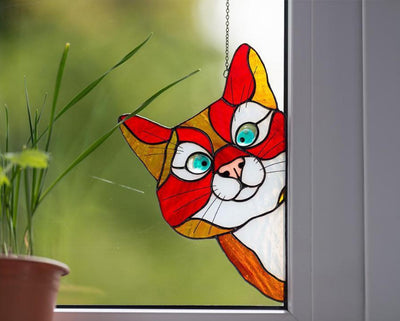 Adorno de Gato en Vitral para Ventana - Image 6