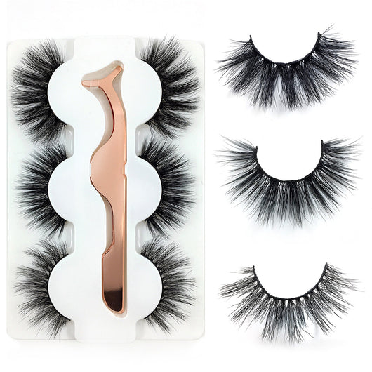 3 Pares de Pestañas Postizas 6D Cabello de Visón Natural - Gruesas y Finas con Pinzas - Image 7