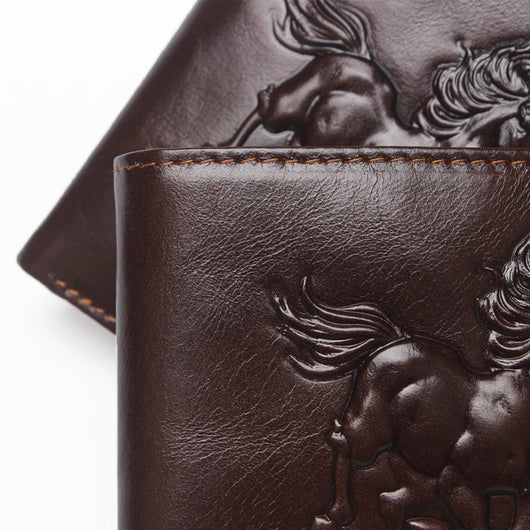 Cartera de Cuero para Hombre con Diseño Retro Grabado y Protección Antimagnética - Image 6