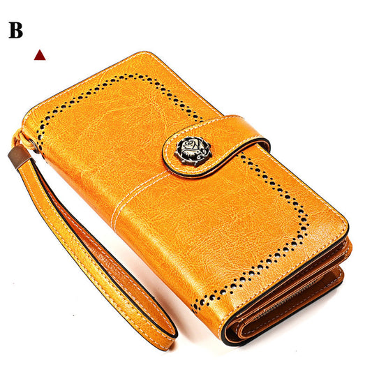Cartera Larga para Mujer en Cuero Genuino Suave