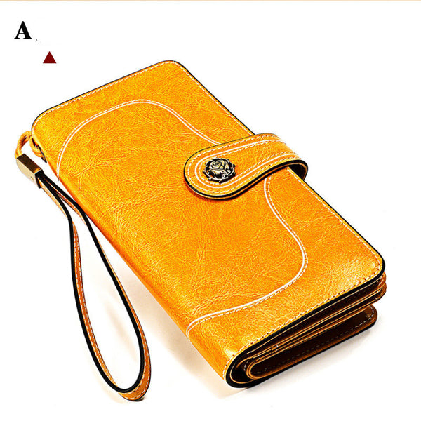 Cartera Larga para Mujer en Cuero Genuino Suave
