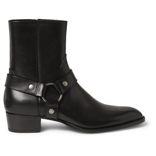 Botas Martin de Cuero Genuino con Punta Afilada - Sneakers Altos Estilo Británico para Hombre