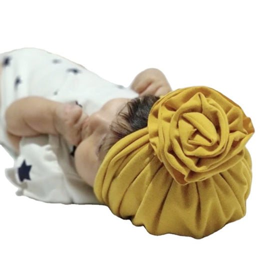 Turbante Elástico Floral para Bebé - Cinta Ancha con Nudo Decorativo