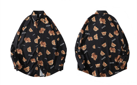 Camiseta Oversized con Estampa de Oso - Unisex Manga Larga Estilo Urbano - Image 5