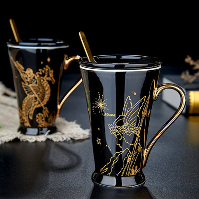 Taza de Cerámica Mitología Griega con Tapa y Cuchara - Image 5