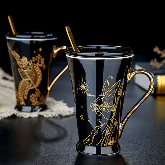 Taza de Cerámica Mitología Griega con Tapa y Cuchara - Image 5