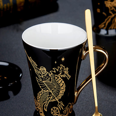 Taza de Cerámica Mitología Griega con Tapa y Cuchara - Image 4