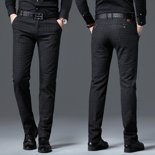 Pantalones Casuales Slim Fit de Cuadros con Stretch - Image 8