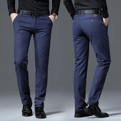 Pantalones Casuales Slim Fit de Cuadros con Stretch - Image 9