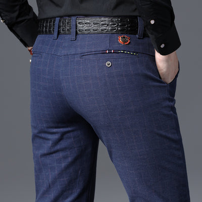 Pantalones Casuales Slim Fit de Cuadros con Stretch - Image 11
