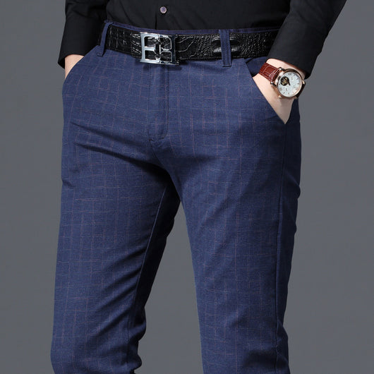 Pantalones Casuales Slim Fit de Cuadros con Stretch - Image 14