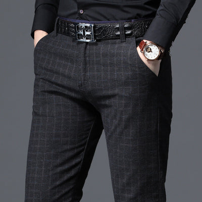 Pantalones Casuales Slim Fit de Cuadros con Stretch - Image 2
