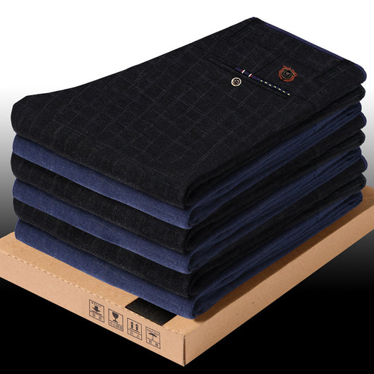 Pantalones Casuales Slim Fit de Cuadros con Stretch - Image 7