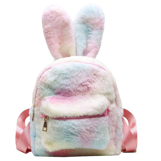 Mochila Femenina con Orejas de Conejo Peluche - Estilo Moderno - Image 2