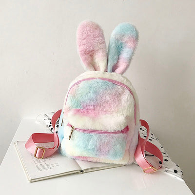Mochila Femenina con Orejas de Conejo Peluche - Estilo Moderno - Image 3