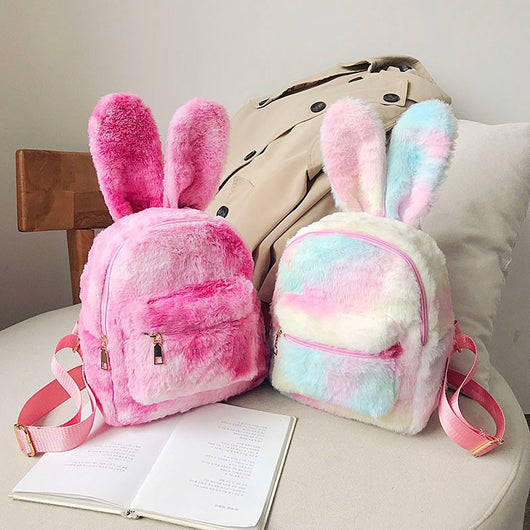 Mochila Femenina con Orejas de Conejo Peluche - Estilo Moderno - Image 6