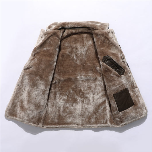 Chaqueta de Cuero con Forro Polar para Hombre - Abrigo Cálido de Invierno - Image 13
