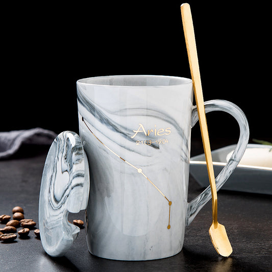 Taza de Cerámica Nórdica con Constelaciones del Zodíaco