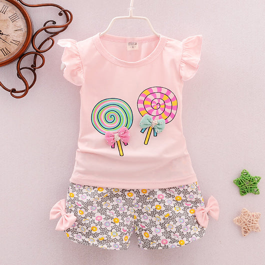 Conjunto Infantil de Dos Piezas Estilo Coreano con Dibujos Animados